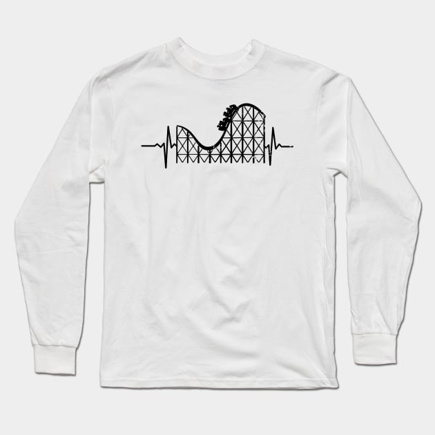 Roller Coaster Shirt | Heartbeat ECG Gift Long Sleeve T-Shirt by Gawkclothing